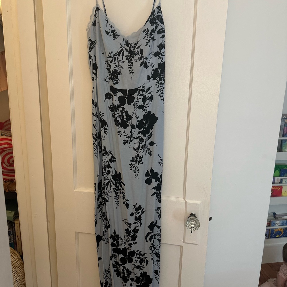 Reformation Black and Gray Floral Dress